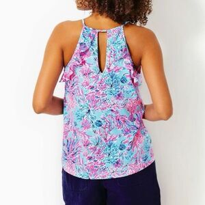 Lilly Pulitzer Billie Tank Top In Celestial Blue Seek and Sea